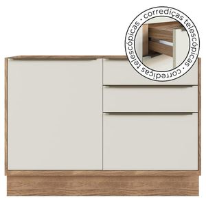 Cozinha Modulada Compacta, 4 Peças 100% MDF, Édez Uno, Off White