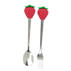 Conjunto Talheres Aço Inox Morango com 2 peças - A\BABY