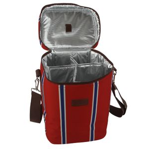 Bolsa Térmica Listrada Vermelho e Azul 12L - A\CASA