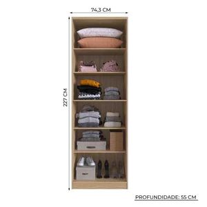 Armário Multiuso 2 Portas Herval Viel, Cedro e Off White
