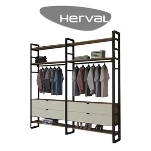 Módulo Industrial 4 Gavetas Herval Viel, Cedro e Off White