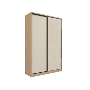 Guarda-Roupa Solteiro 2 Portas de Correr Herval Viel, Off White e Cedro