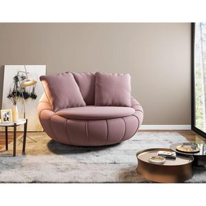 Kit 2 Poltronas Decorativas Giratória Sala de Estar Afrodite Veludo Rosê G45 - Gran Belo