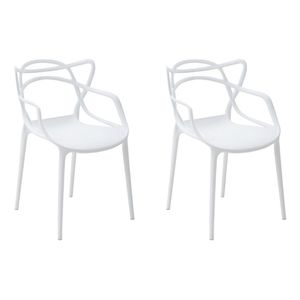 Kit 2 Cadeiras Decorativas Sala e Cozinha Feliti (PP) Branca G56 - Gran Belo