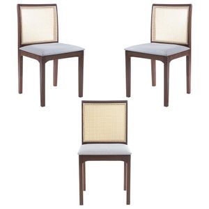 Kit 3 Cadeira Decorativa Sala de Jantar Steve Amêndoa G55 - Gran Belo