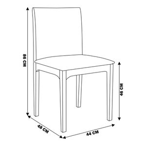 Kit 6 Cadeira Decorativa Sala de Jantar Steve Amêndoa G55 - Gran Belo