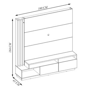 Estante Home Sala de Estar 180cm Filipina Led Freijó/Cinza G73 - Gran Belo
