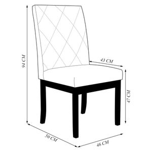 Kit 5 Cadeiras de Sala de Jantar Estofadas Gomes Madeira Maciça PU Marrom G78 - Gran Belo