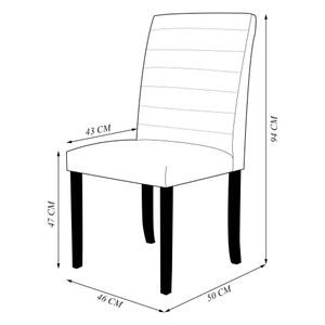 Kit 4 Cadeiras de Sala de Jantar Estofadas Veiga Madeira Maciça Linho Off White G78 - Gran Belo