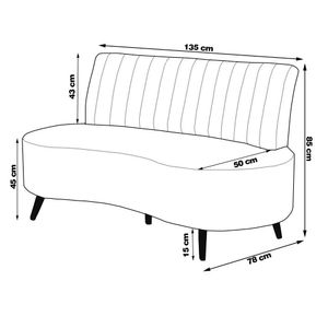 Sofá Living Decorativo 2 Lugares 1,35M Katara Caramelo Corino G33 - Gran Belo