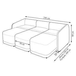 Sofá Cama Modulado Retrátil e Reclinável Decorativo Varsóvia 246cm Bouclê Cinza G33 - Gran Belo