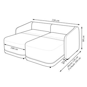 Sofá Cama Modulado Retrátil e Reclinável Decorativo Varsóvia 236cm Bouclê Cinza G33 - Gran Belo