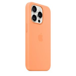 Capa com MagSafe para iPhone 15 Pro Max, Apple, Silicone, Laranja-verão