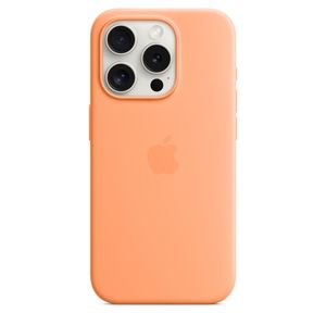 Capa com MagSafe para iPhone 15 Pro Max, Apple, Silicone, Laranja-verão