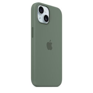 Capa com MagSafe para iPhone 15, Apple, Silicone, Verde-cipreste