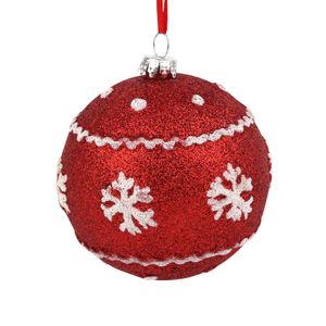 Bola de Natal Vermelho e Branco 8cm -  A\CASA