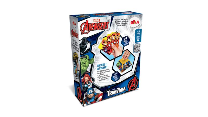 Jogo de Cartas - Trim Trim - Avengers - 52 Cartas - 2 a 4 Jogadores - Elka