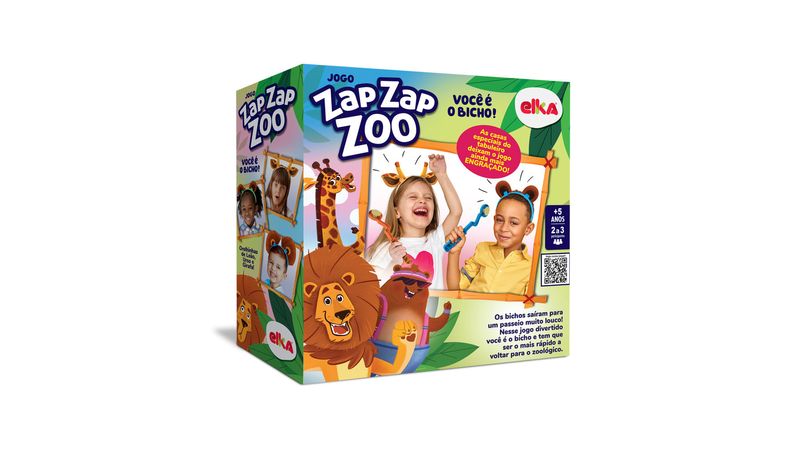 Jogo de Ação - Zap Zap Zoo - De 2 a 3 Jogadores - Elka