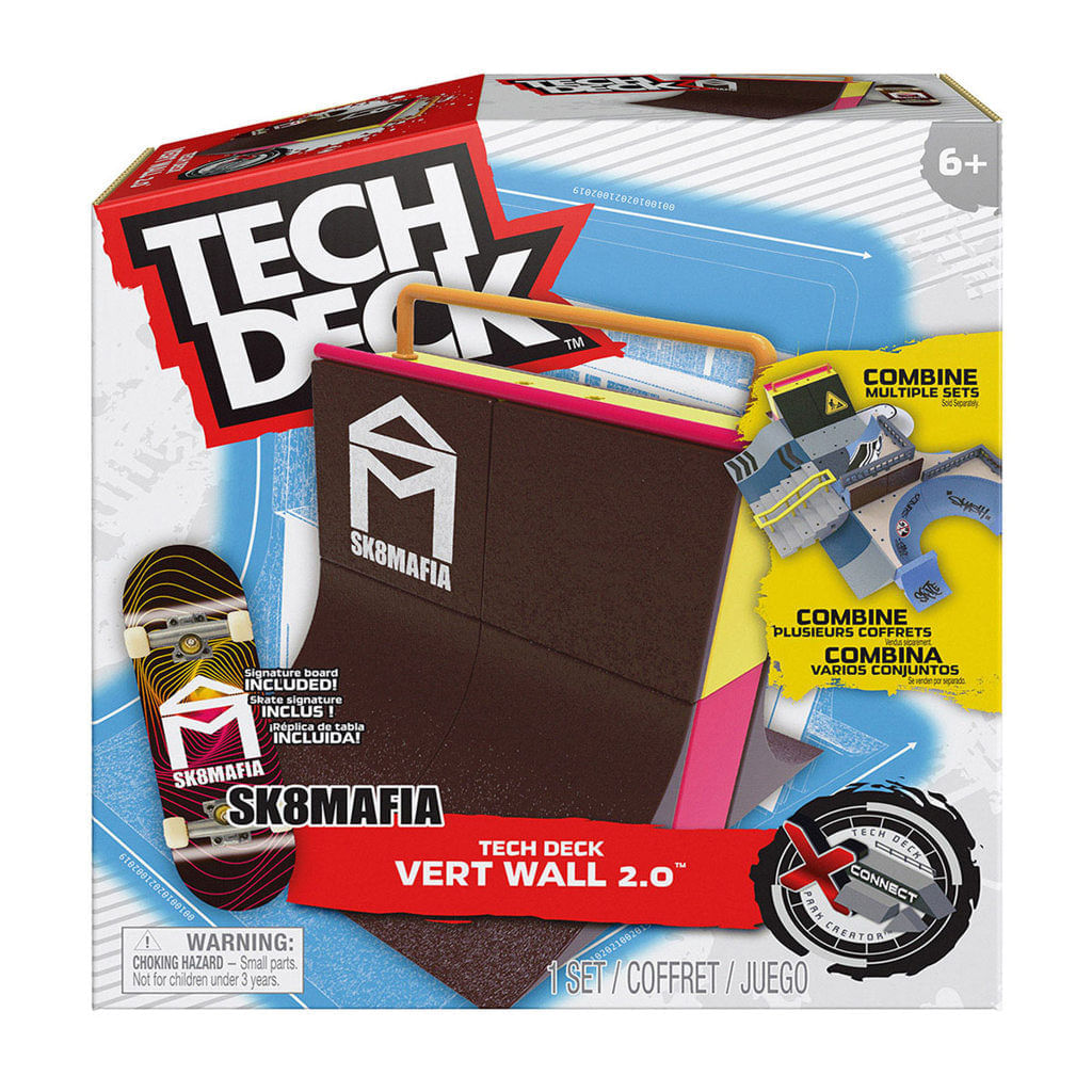 Tech Deck - Skate De Dedo E Rampa Park - Sunny - Big Vert Wall - Coral