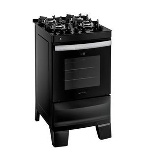 Fogão 4 Bocas Atlas Agile Up Glass, Preto, Acendimento Automático