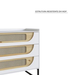 Cômoda Édez Namur, 3 Gavetas, Branco Ártico