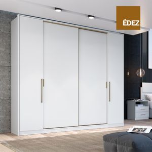 Guarda-Roupa Branco Casal 4 Portas Édez Indus