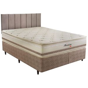 Cama Box com Cabeceira Modulada Queen Herval Haarlem, 69x158x198 cm, Molas Ensacadas