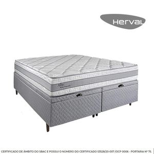 Cama Box Baú King Herval Alba, Molas Ensacadas, 72x193x203 cm