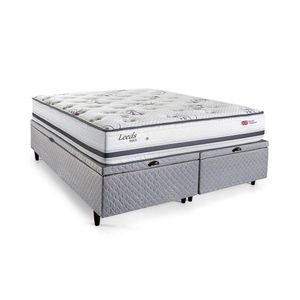 Cama Box Baú Queen Herval Leeds, Molas Maxspring, 76x158x198 cm