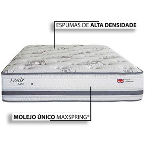 Cama Box Baú Queen Herval Leeds, Molas Maxspring, 76x158x198 cm