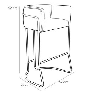 Poltrona Banqueta Alta Sala de Estar Base de Aço Chocolate Nix Linho Creme G15 - Gran Belo