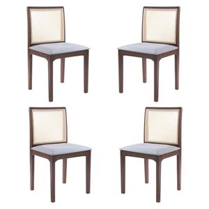 Kit 4 Cadeira Decorativa Sala de Jantar Steve Amêndoa G55 - Gran Belo