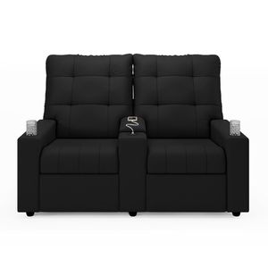 Poltrona do Papai Reclinável Sala de Cinema Movie 2 Lugares Manual Baú USB PU Preto G23