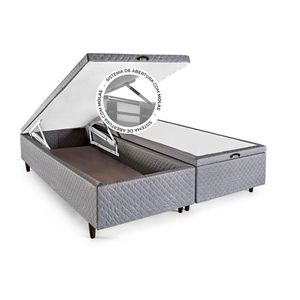 Cama Box Baú Queen Espuma Alto Suporte Herval Joy, 74x158x198 cm