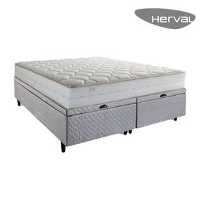 Cama Box Baú Queen Espuma Alto Suporte Herval Joy, 74x158x198 cm