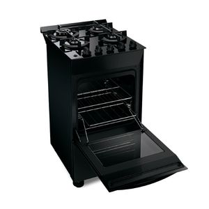 Fogão Brastemp 4 Bocas Preto com mesa de vidro e dupla chama  - BFO4XAE