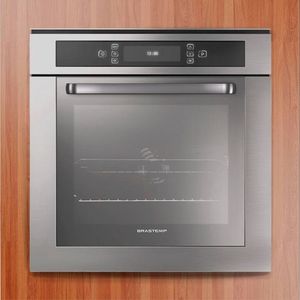 Forno de embutir elétrico Brastemp 67 litros cor inox com Função Ar Forçado e Painel Touch   - BO260AR