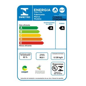 Fogão Consul 5 bocas branco com duplachama e timer digital - CFS5QAB