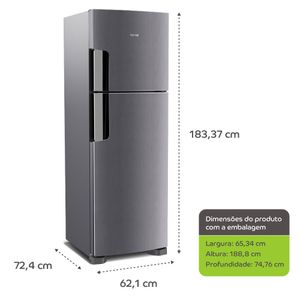 Geladeira Consul Frost Free Duplex 386 litros com Altura Flex cor  Inox  CRM44AK