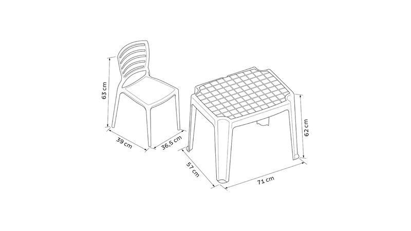 Conjunto Infantil de Mesa e Cadeira Tramontina Beni em Polipropileno Azul  com Quadro de Atividades de Qualidade em Promoção