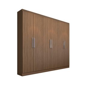 Guarda-Roupa Édez Casal Magnolia, 6 Portas, Nogueira