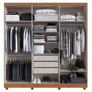 Guarda-Roupa Édez Casal Magnolia, 6 Portas, com pés, Carvalho Vermont
