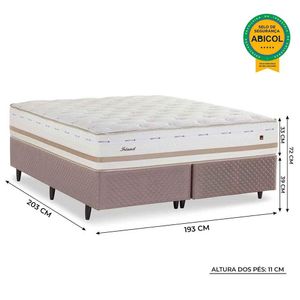 Cama Box King Size Herval Irland, Molas Maxspring, 72x193x203 cm