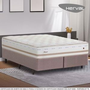 Cama Box King Size Herval Irland, Molas Maxspring, 72x193x203 cm