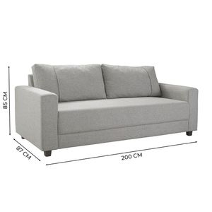 Conjunto Sofá 3 Lugares e Poltrona Reclinável Herval Clean, Linho Cinza