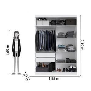 Guarda-Roupa Branco Solteiro 4 Portas Édez Ash
