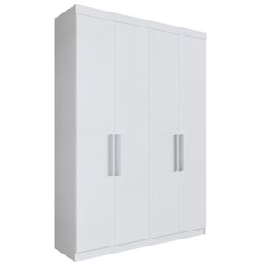 Guarda-Roupa Branco Solteiro 4 Portas Édez Ash