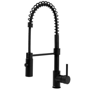 Torneira de Pia Modaza Nero Gourmet Monocomando para Cozinha com Ducha, Preta