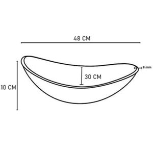 Cuba de Apoio Oval Modaza Magari de Vidro, Prata