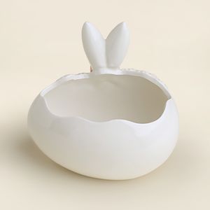 Bowl Decorativo Coelho Cerâmica Branco 16cm - A\CASA